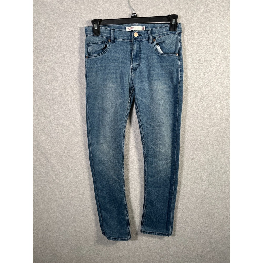 Signature Levi Strauss Jeans Boys 18 Blue Denim Slim Stretch Medium Wash Skinny